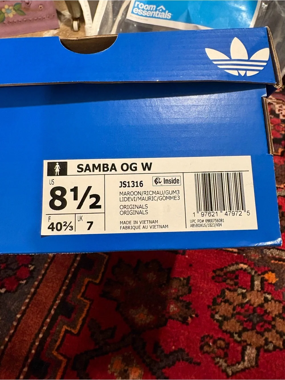 Adidas Samba OG 8.5 Women's Purple & Neon Yellow Casual Sneaker NEW in box - Picture 9 of 9